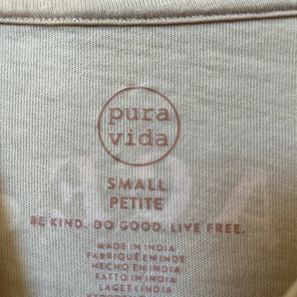 Pura Vida long sleeved tshirt. Yellow. Small petite. Peace Love Kindness. NWOT. - Picture 5 of 5